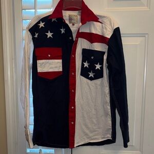 Roper Men's Red, White, and Blue Star Shirt